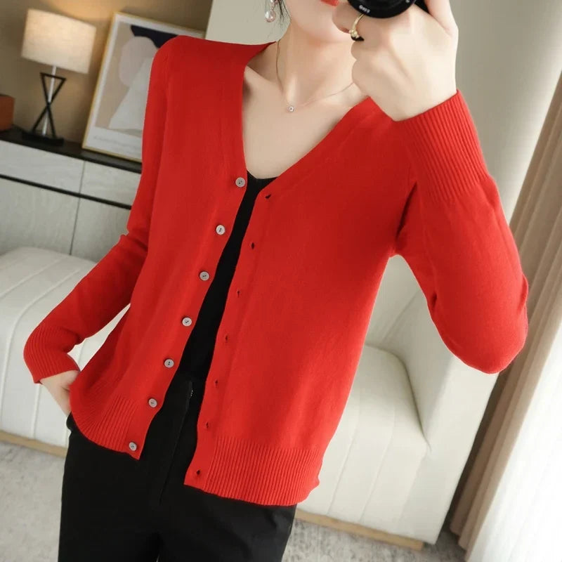 Women's Button Front Cardigan in Sixteen Colours - photo 2