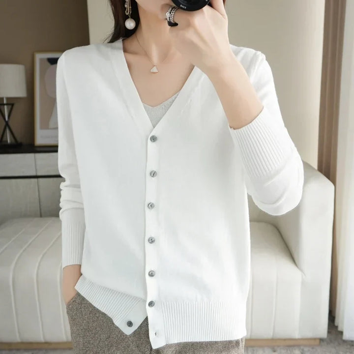 Women's Button Front Cardigan in Sixteen Colours - photo 4