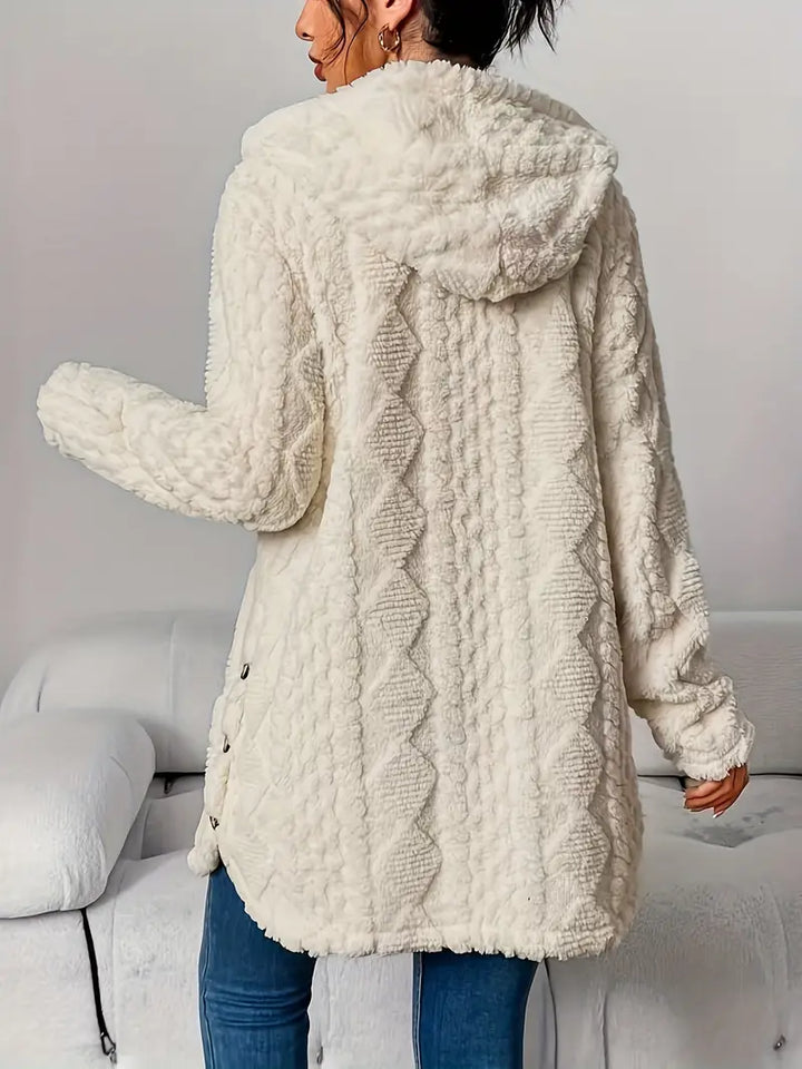Women's Cable Knit Hooded Cardigan
