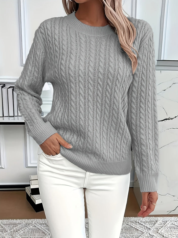 Women's Cable Knit Sweater Relaxed Fit - photo 5