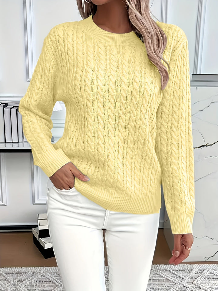 Women's Cable Knit Sweater Relaxed Fit - photo 6