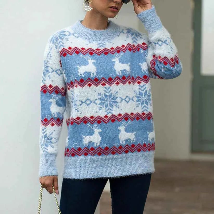 Caitlin - Women's Christmas Jumper with Festive Knit Pattern