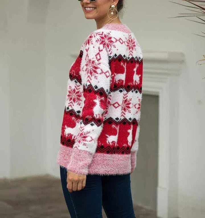 Caitlin - Women's Christmas Jumper with Festive Knit Pattern