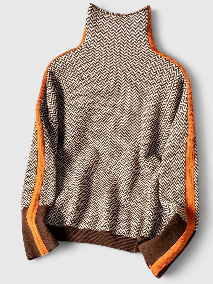 Women's Colour Block Turtleneck Sweater - photo 4