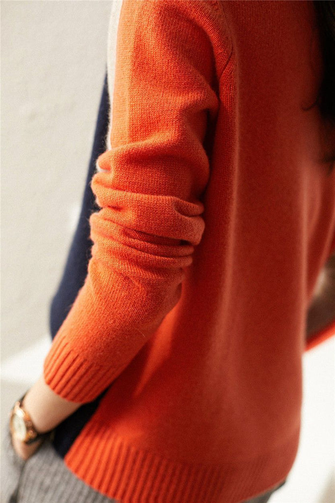 Women's Colour Block Jumper with Crew Neck - photo 3