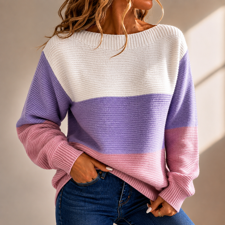 Women's Colour Block Oversized Jumper