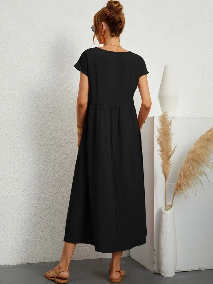 Women's Cotton Linen Maxi Dress with Pockets - photo 10