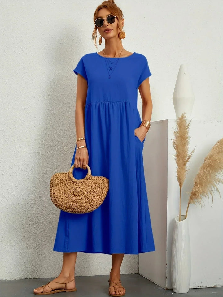 Women's Cotton Linen Maxi Dress with Pockets - photo 11