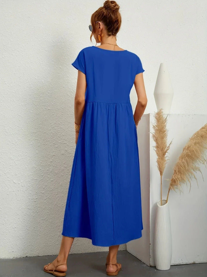Women's Cotton Linen Maxi Dress with Pockets - photo 13