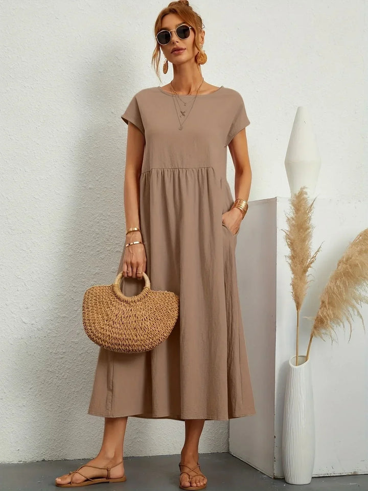 Women's Cotton Linen Maxi Dress with Pockets - photo 14