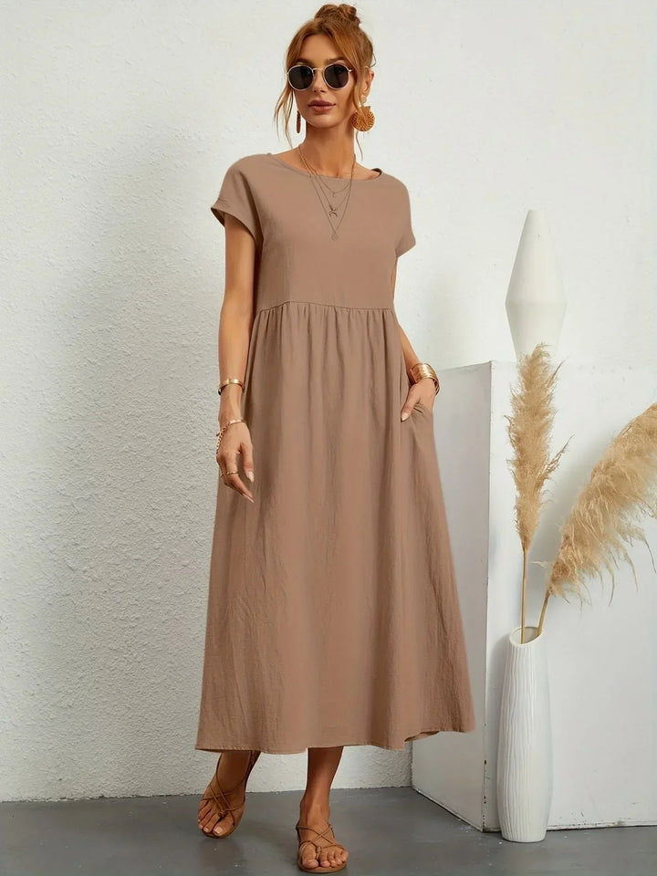 Women's Cotton Linen Maxi Dress with Pockets - photo 15