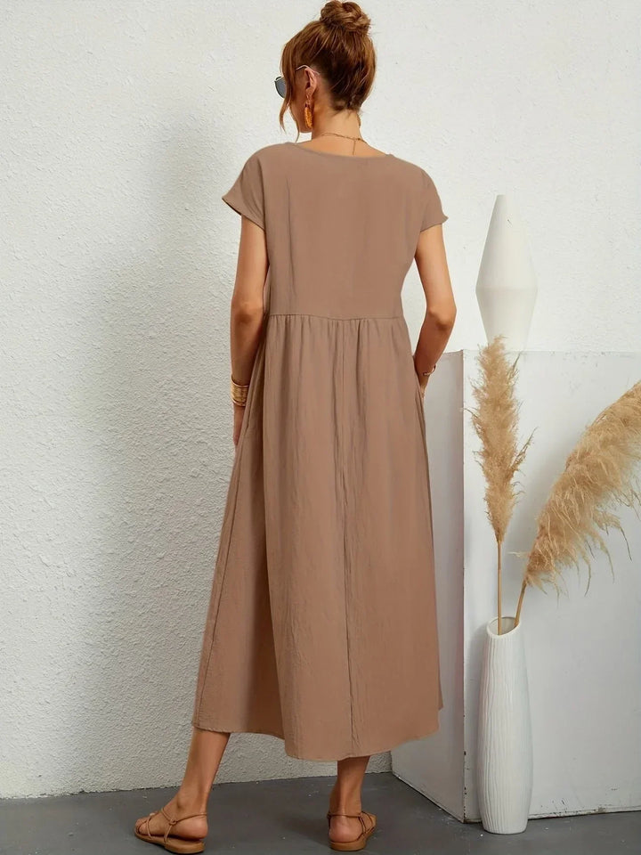 Women's Cotton Linen Maxi Dress with Pockets - photo 16