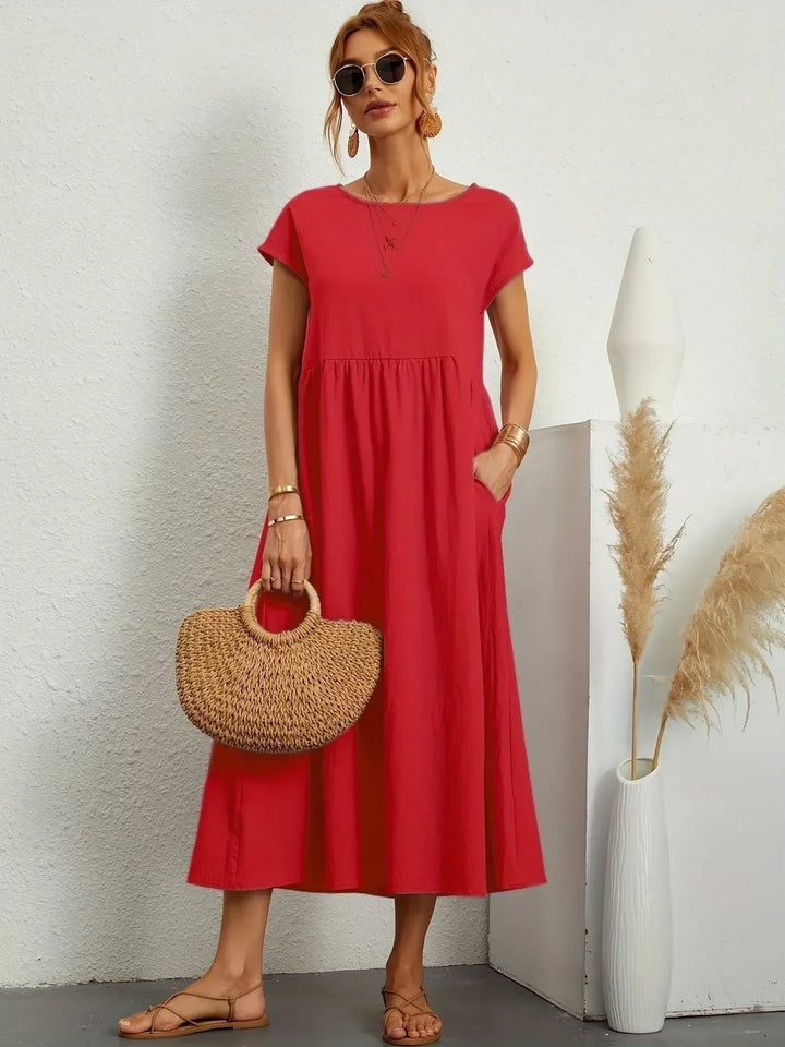 Women's Cotton Linen Maxi Dress with Pockets - photo 17