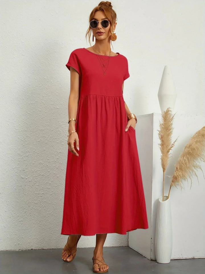 Women's Cotton Linen Maxi Dress with Pockets - photo 18