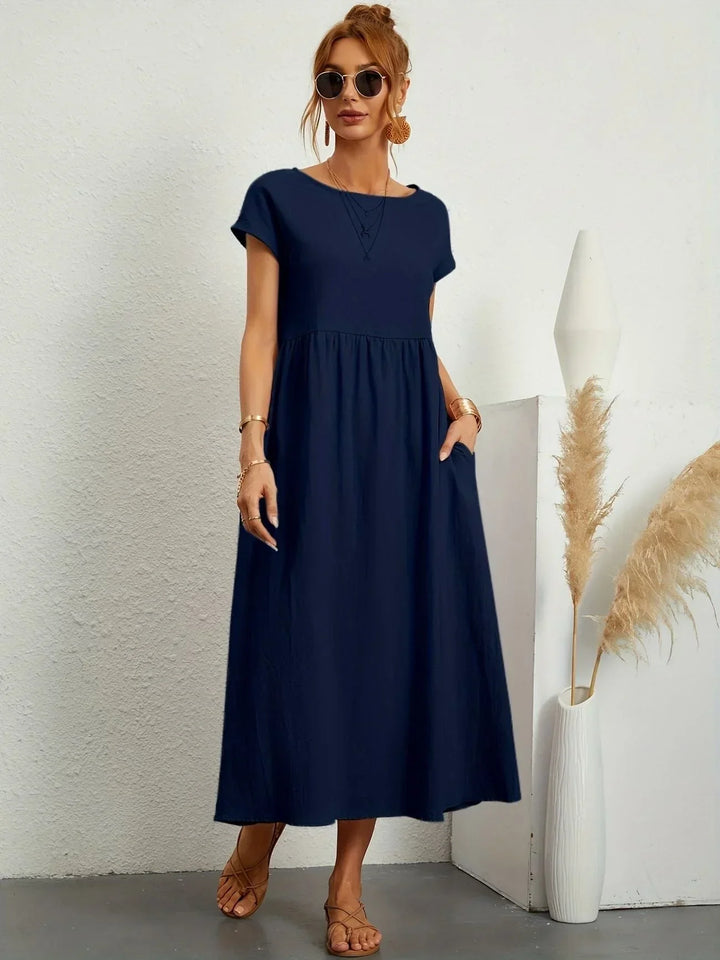Women's Cotton Linen Maxi Dress with Pockets - photo 20
