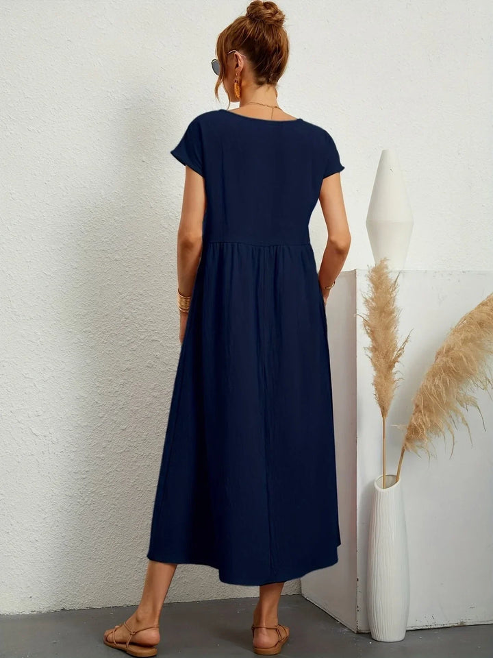 Women's Cotton Linen Maxi Dress with Pockets - photo 21