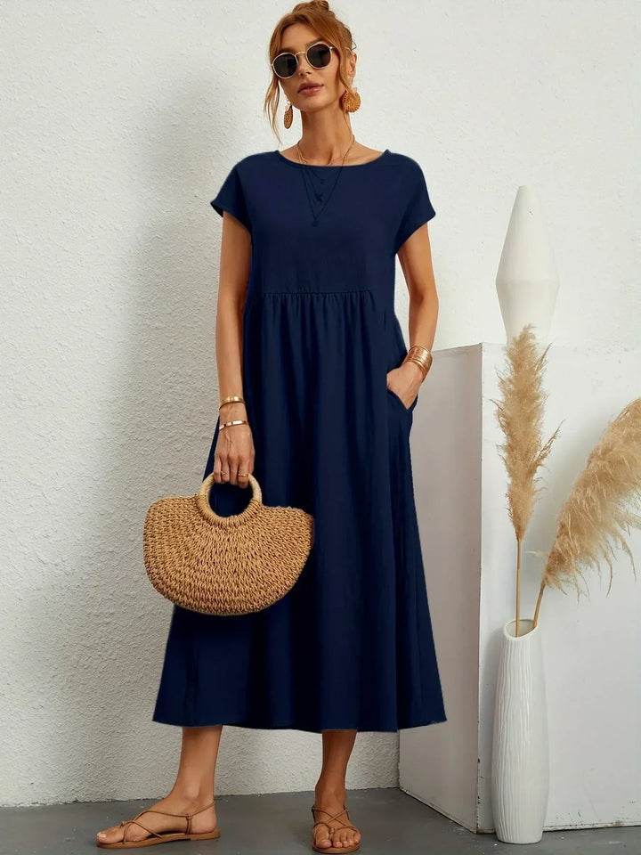 Women's Cotton Linen Maxi Dress with Pockets - photo 22