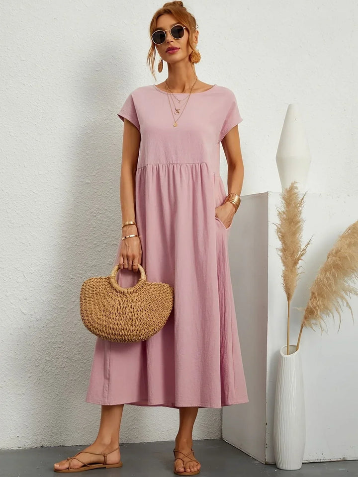 Women's Cotton Linen Maxi Dress with Pockets - photo 26