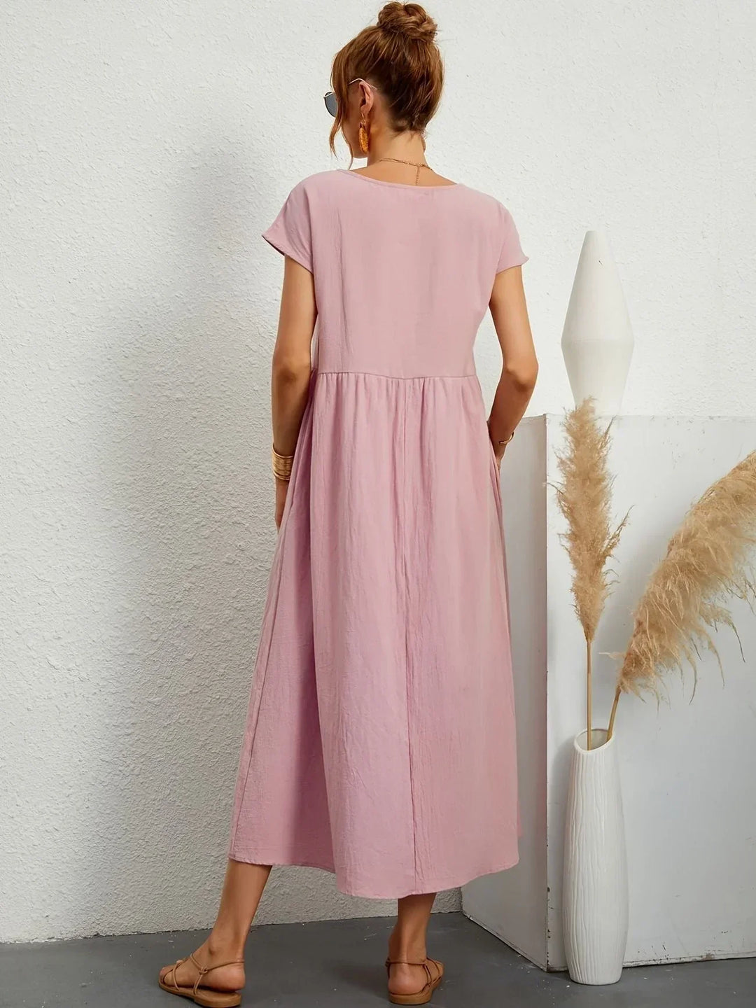 Women's Cotton Linen Maxi Dress with Pockets - photo 28