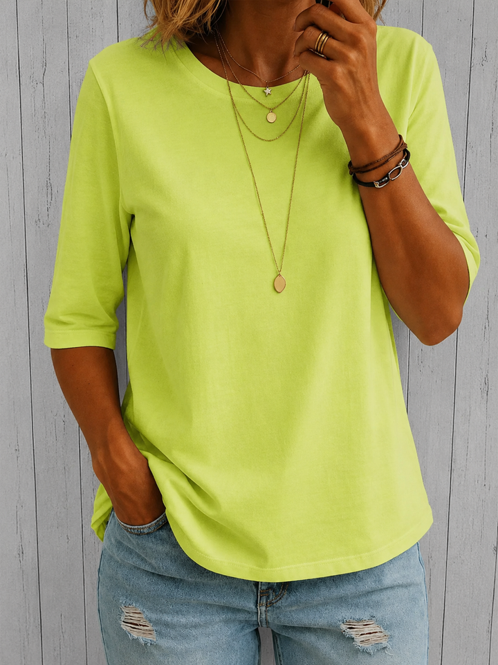 Women's Crew Neck Top with Three-Quarter Sleeves - photo 6