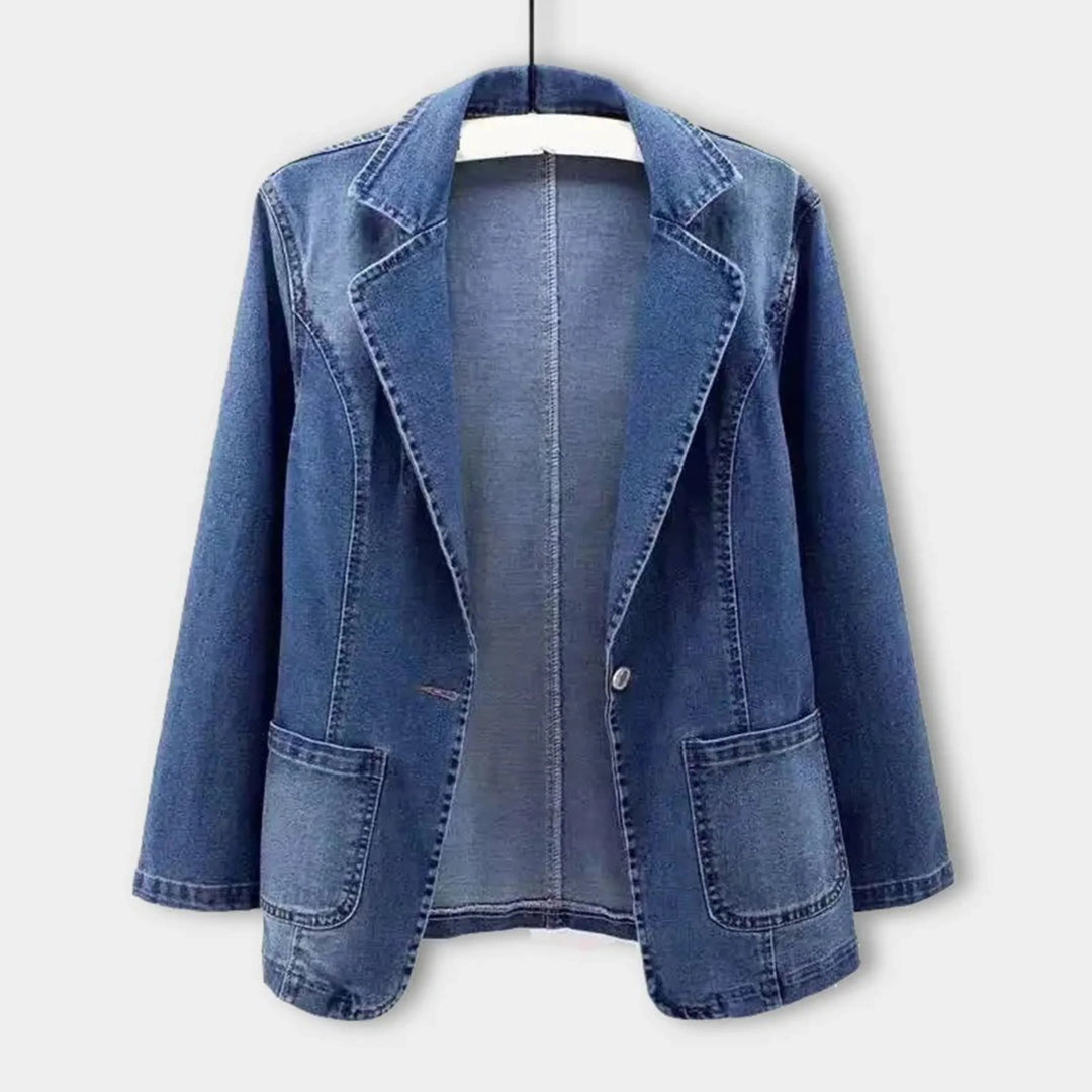 Women's Denim Classic Tailored Button-Up Jacket - photo 1