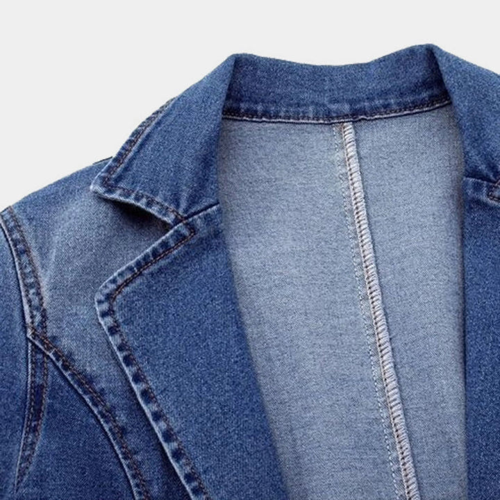 Women's Denim Classic Tailored Button-Up Jacket - photo 6