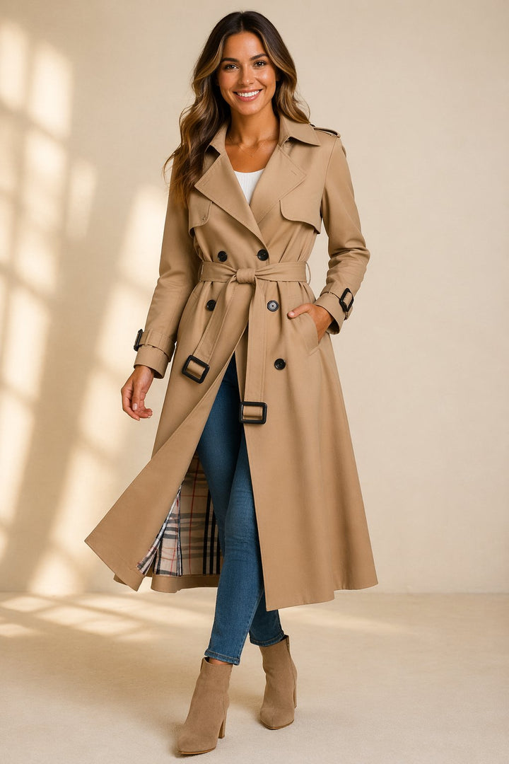Camila | Women's Double-Breasted Belted Long Trench Coat