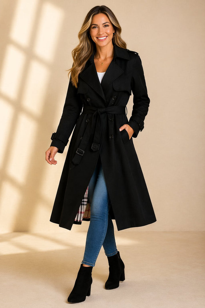Camila | Women's Double-Breasted Belted Long Trench Coat
