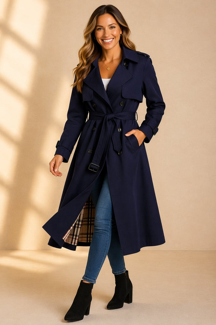 Scarlett | Women's Double-Breasted Belted Long Trench Coat