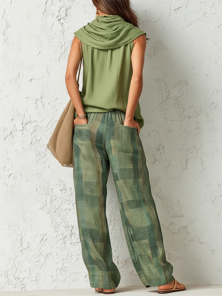 Women's Draped Top and Wide Leg Trouser Set - photo 4