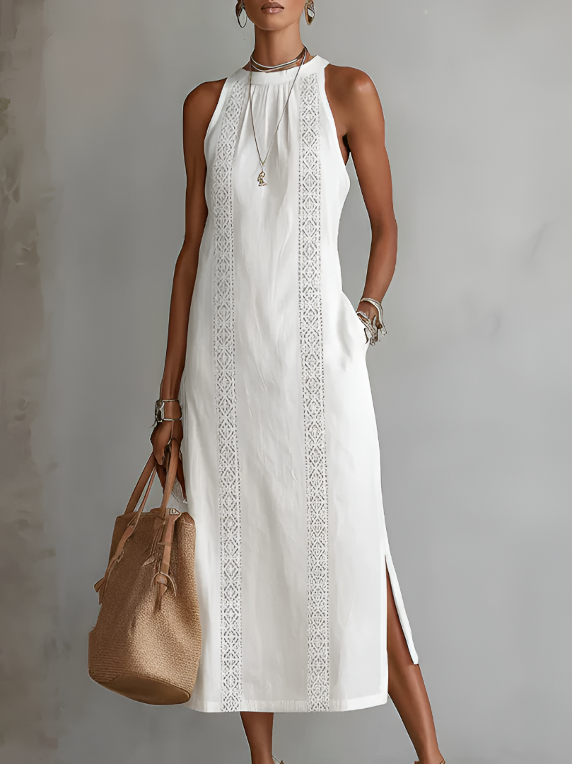 Women's Embroidered Maxi Dress with Side Slits - photo 2