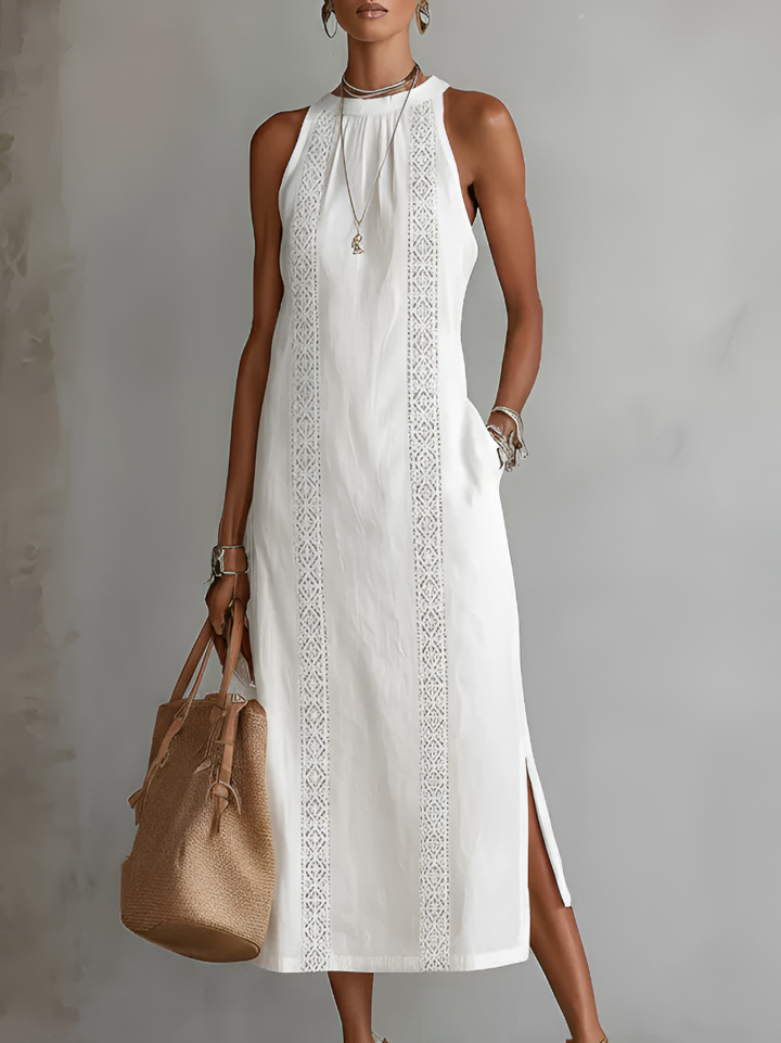 Women's Embroidered Maxi Dress with Side Slits - photo 2
