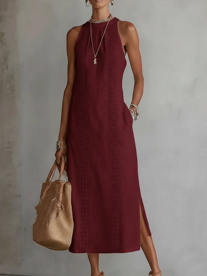 Women's Embroidered Maxi Dress with Side Slits - photo 5