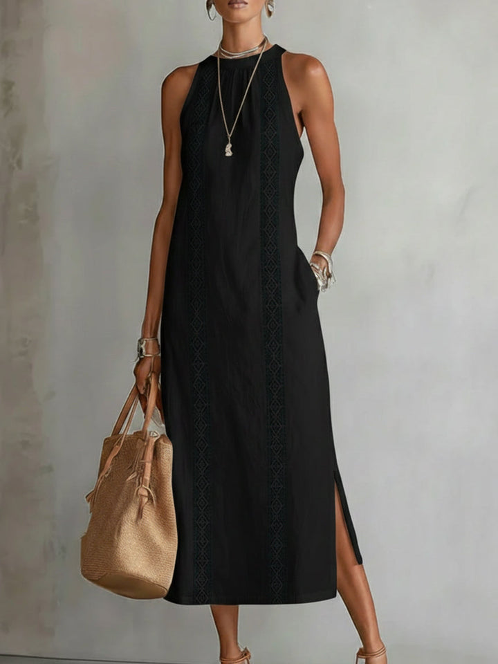 Women's Embroidered Maxi Dress with Side Slits - photo 7
