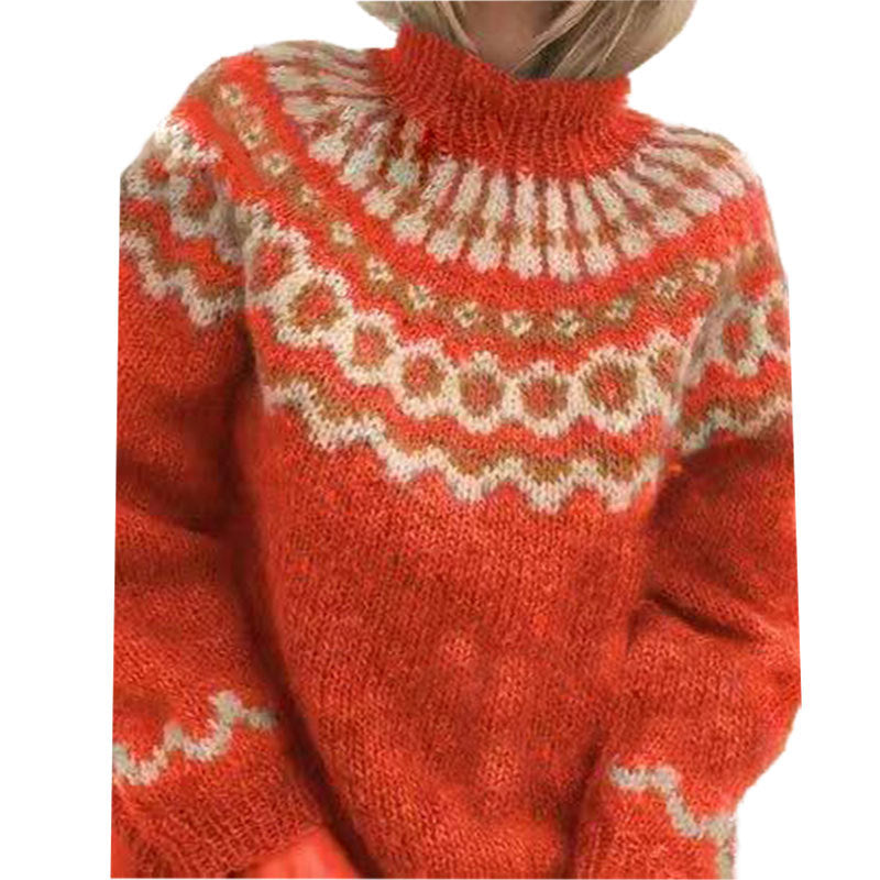 Anne - Women's Fair Isle Christmas Jumper with Turtleneck