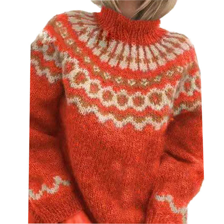 Anne - Women's Fair Isle Christmas Jumper with Turtleneck