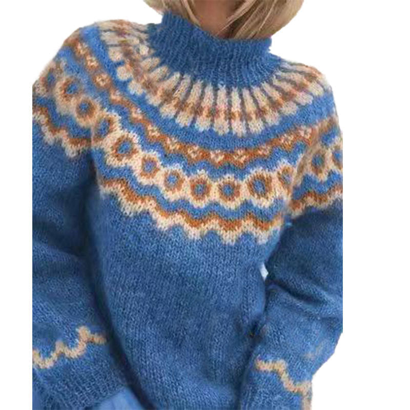 Anne - Women's Fair Isle Christmas Jumper with Turtleneck