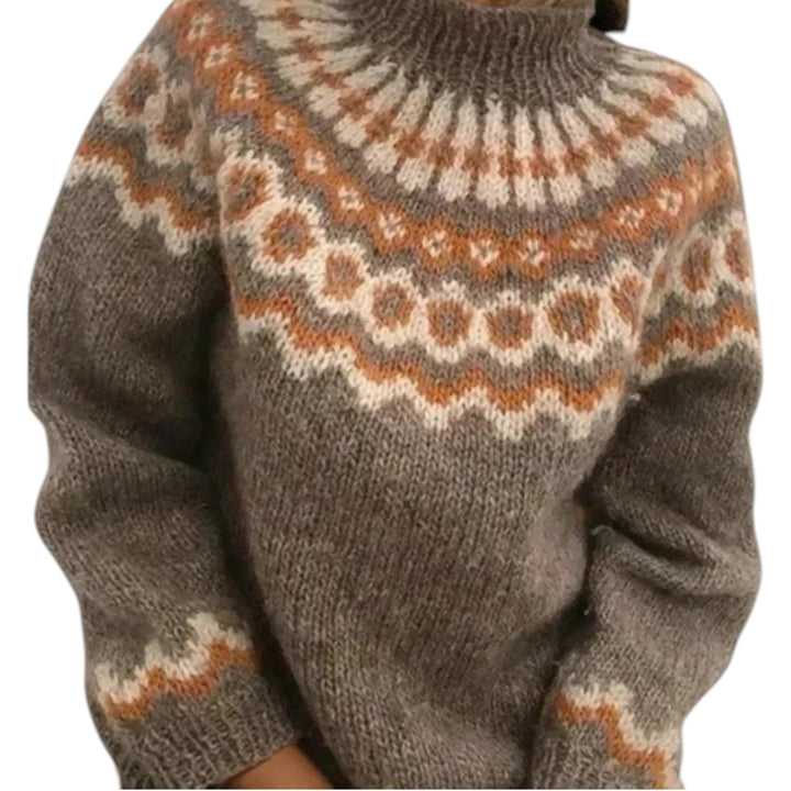 Anne - Women's Fair Isle Christmas Jumper with Turtleneck
