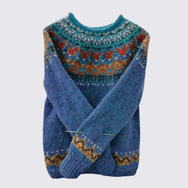 Janet - Women's Fair Isle Christmas Jumper in Wool Blend