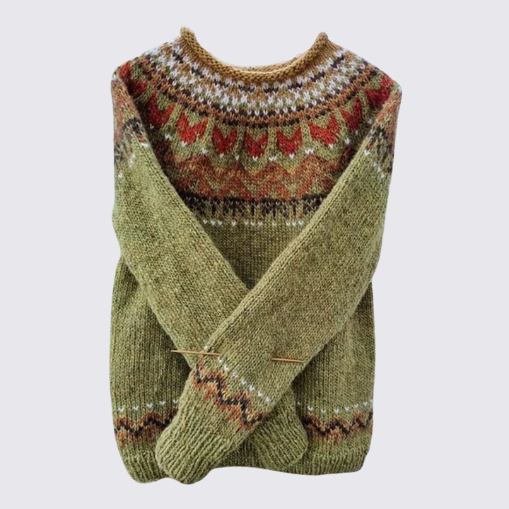 Janet - Women's Fair Isle Christmas Jumper in Wool Blend