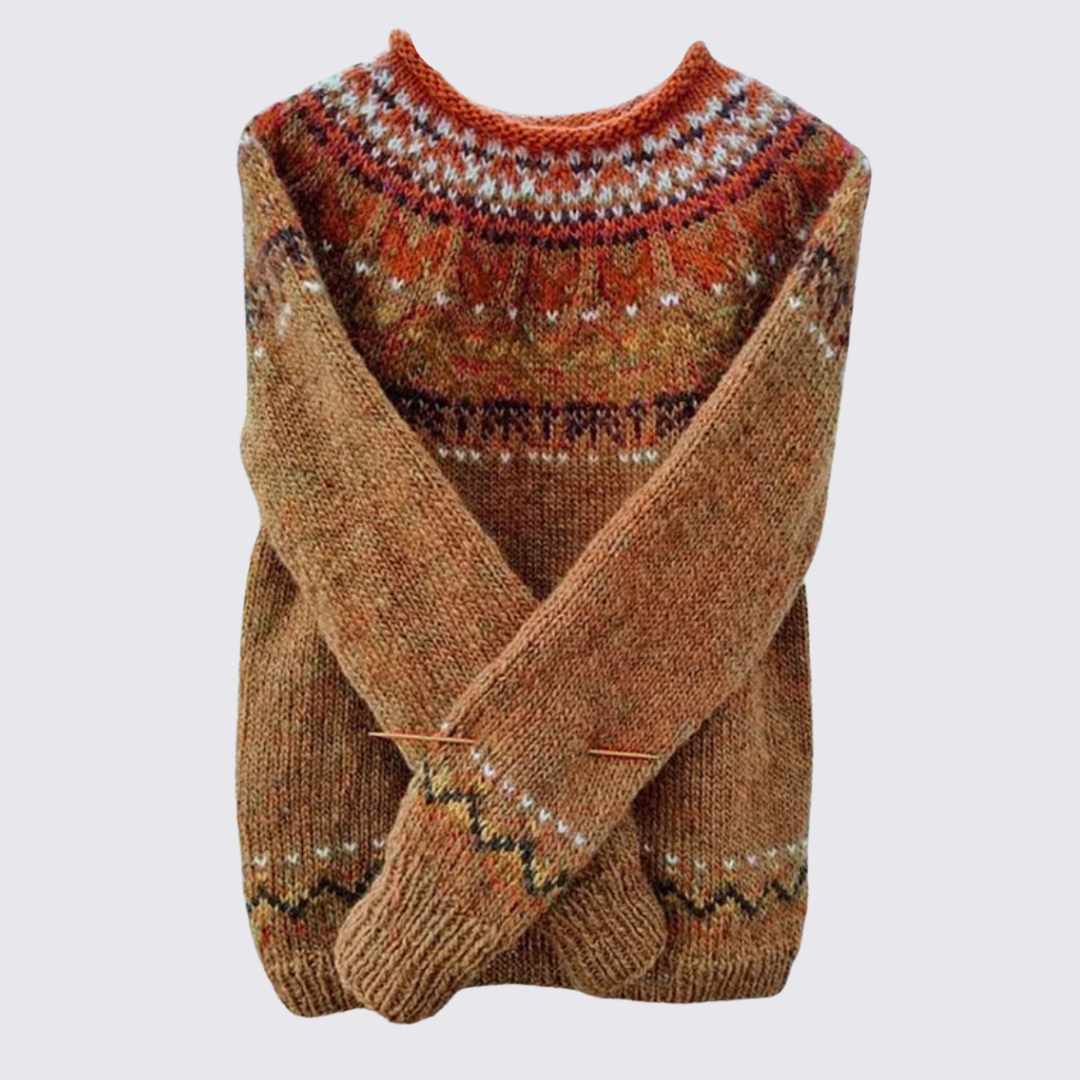 Janet - Women's Fair Isle Christmas Jumper in Wool Blend