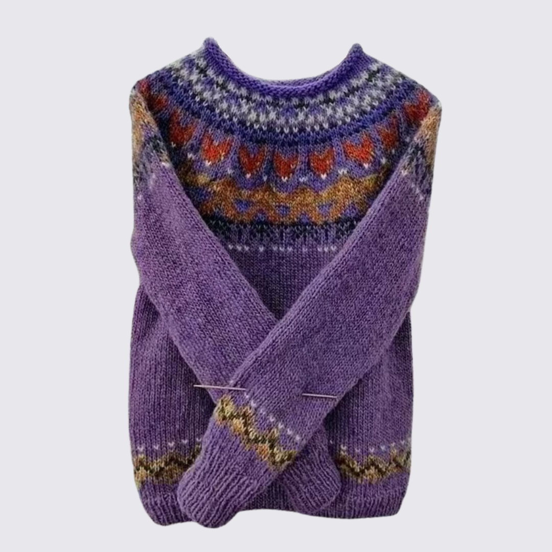 Janet - Women's Fair Isle Christmas Jumper in Wool Blend