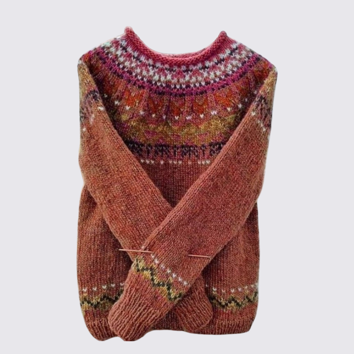 Janet - Women's Fair Isle Christmas Jumper in Wool Blend