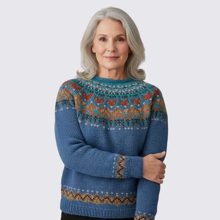 Janet - Women's Fair Isle Christmas Jumper in Wool Blend