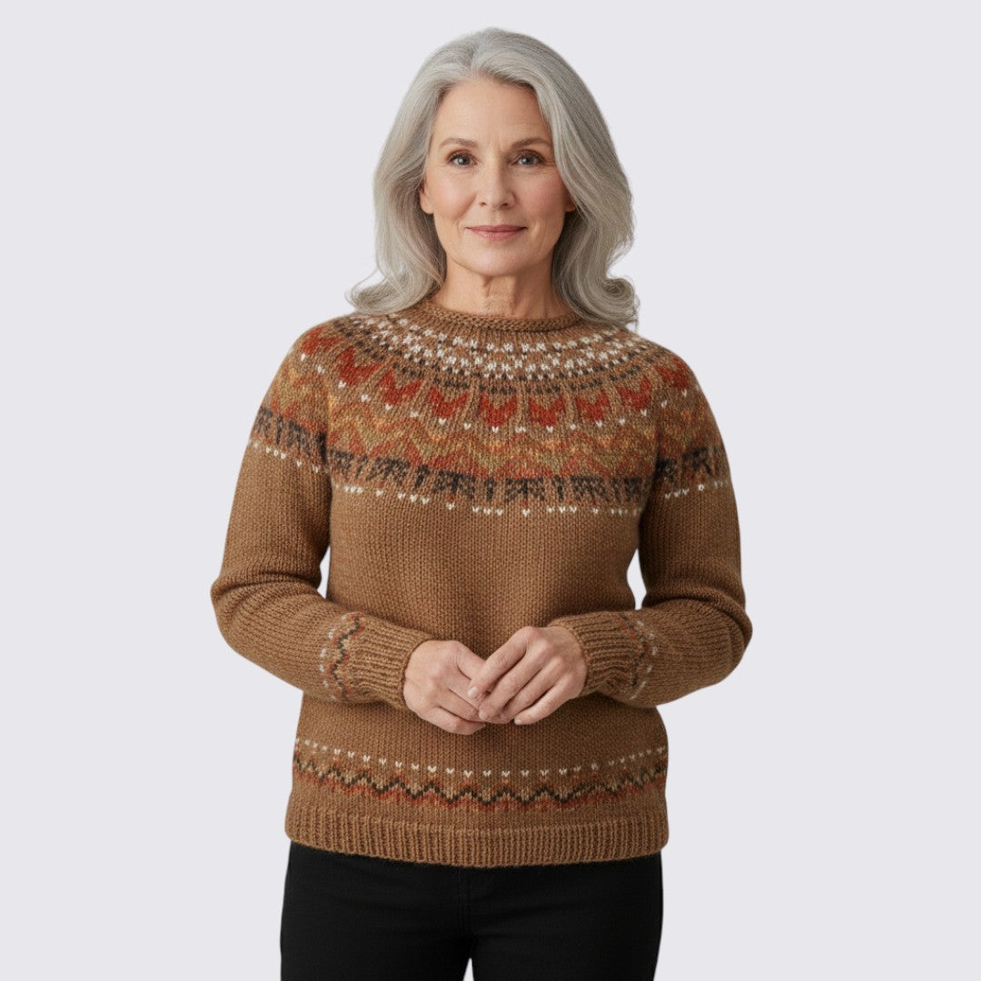 Janet - Women's Fair Isle Christmas Jumper in Wool Blend
