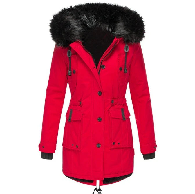 Women's Faux Fur Hooded Trench Coat – view 3