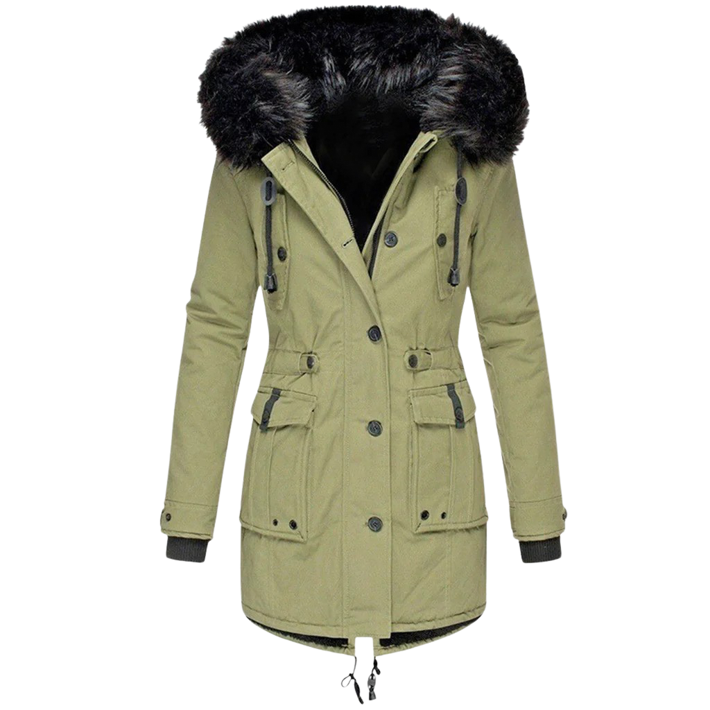 Women's Faux Fur Hooded Trench Coat – view 5
