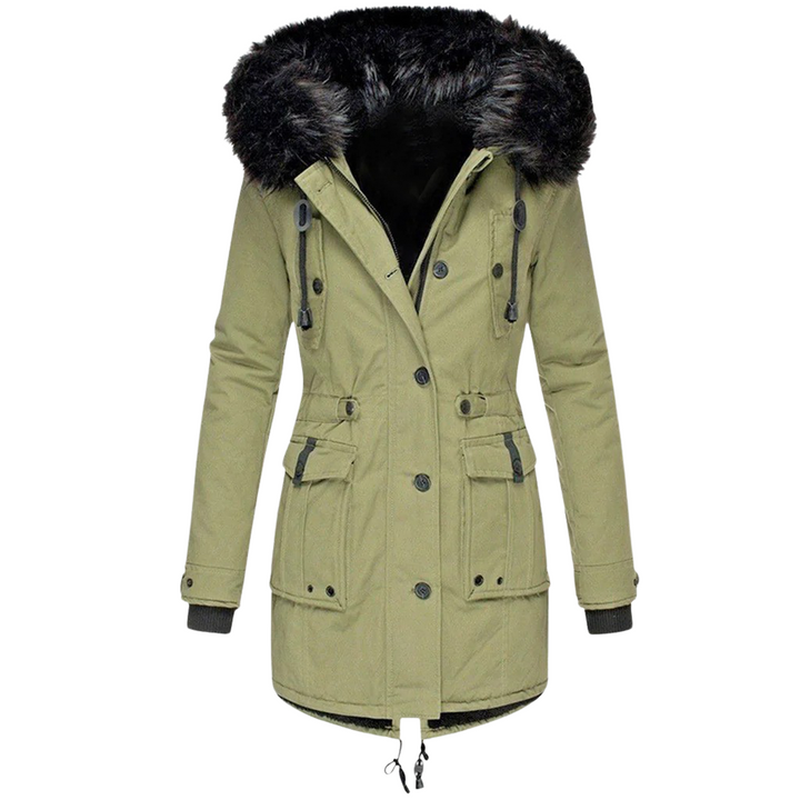 Women's Faux Fur Hooded Trench Coat – view 5