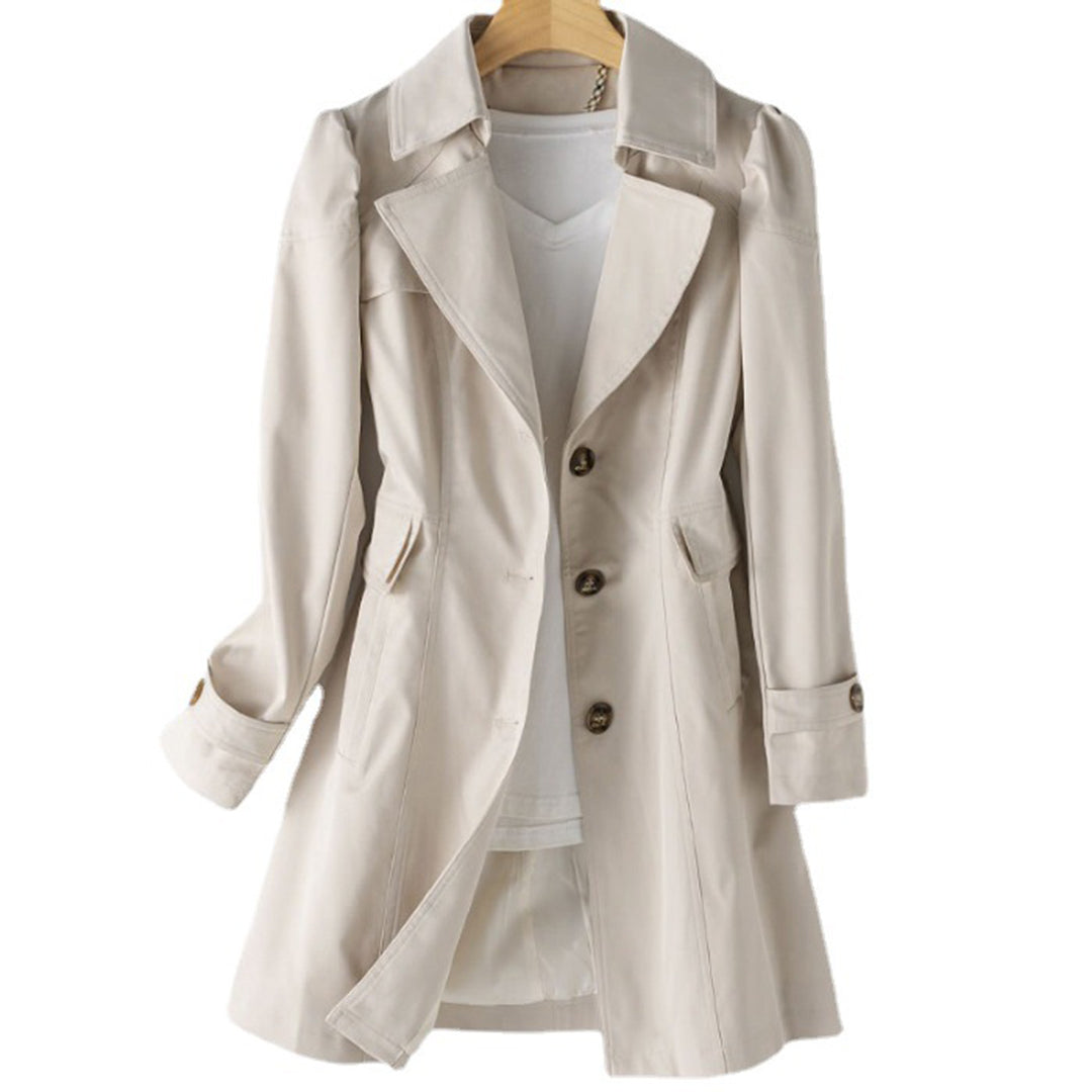 Women's Fitted Trench Coat with Button Front - photo 2