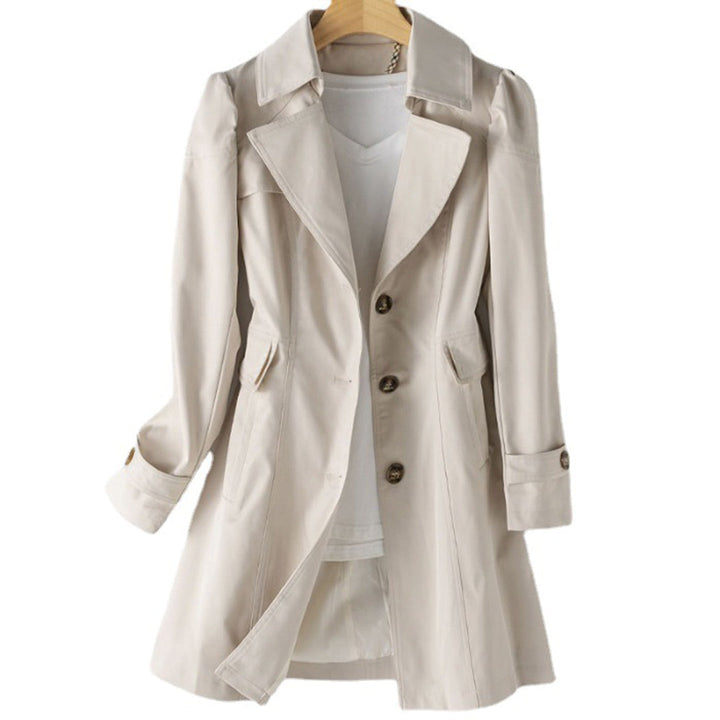 Women's Fitted Trench Coat with Button Front - photo 2